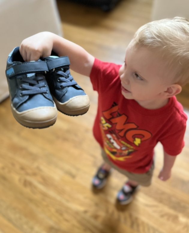 Micah with shoes
